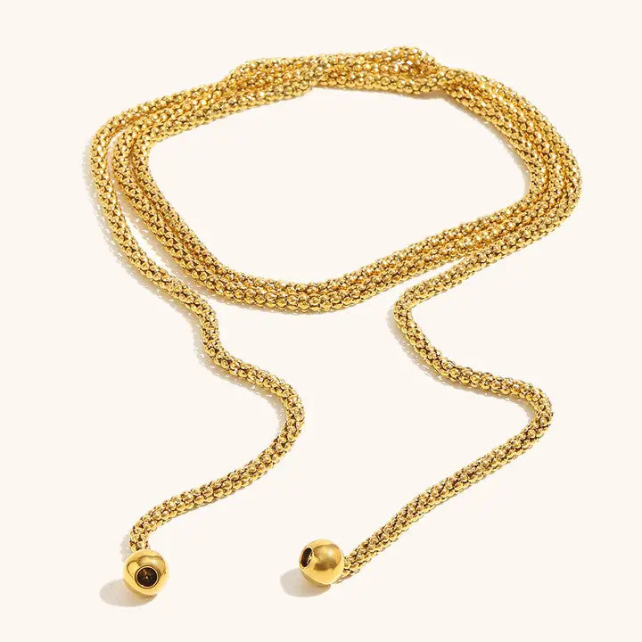Deep South Originals Golden Lariat Wrap Necklace - Stainless Steel