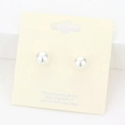 Sensibling 8mm Pearl Stud Earrings - Cream