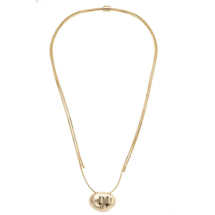 Canvas Ellison Organic Pendant Necklace - Shiny Gold