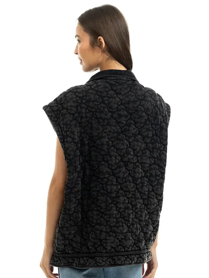 Katydid Women's OverSized Quilted Vest - Charcoal