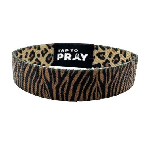 Tap To Pray Medium Safari Leopard Wristband