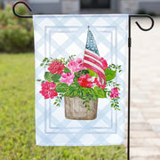 The Navy Knot Patriotic Garden Flag – Pink and Red Bouquet