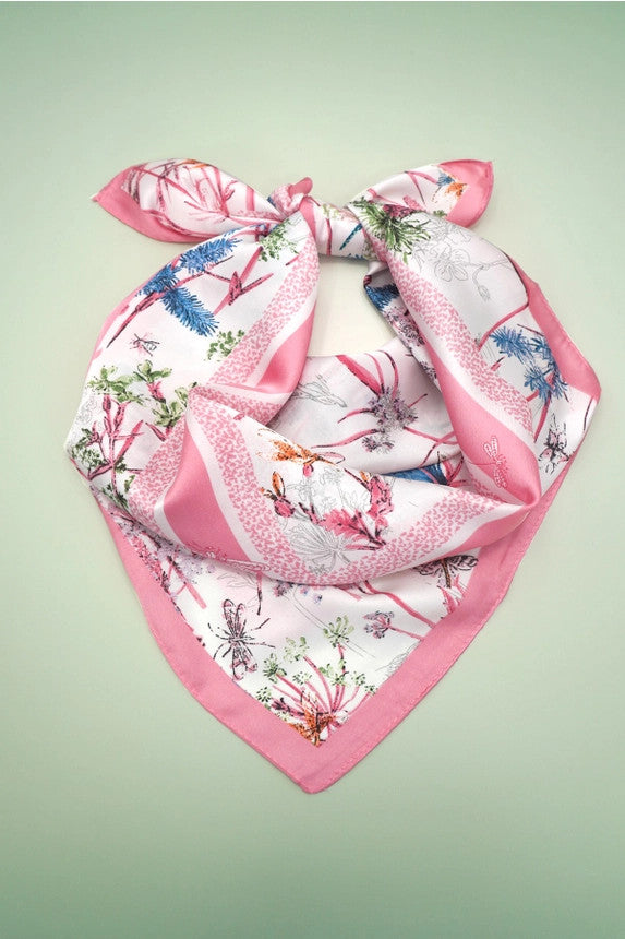 Josslyn Pink Large Print Silky Feel Bandana Scarf