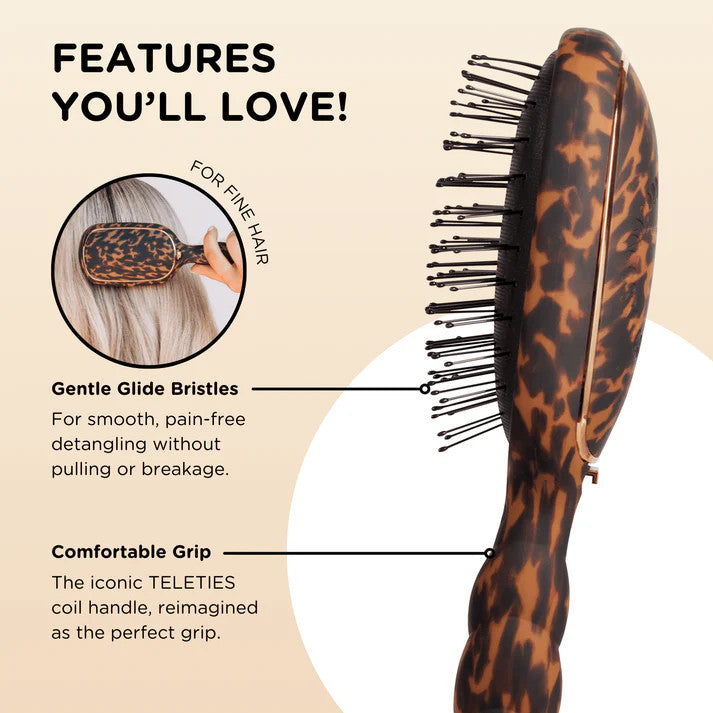Teleties Detangler Hair Brush for Fine Hair – Tortoise