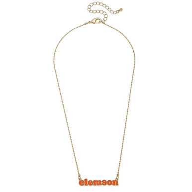 Canvas Clemson Tigers Slogan Necklace