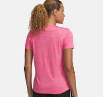Under Armour Women's UA Tech Twist V-Neck Short Sleeve - Prime Pink/White