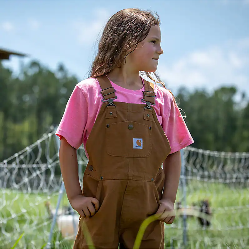 Carhartt Kids' Duck Washed Bib Overall - Carhartt Brown