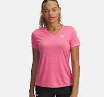 Under Armour Women's UA Tech Twist V-Neck Short Sleeve - Prime Pink/White
