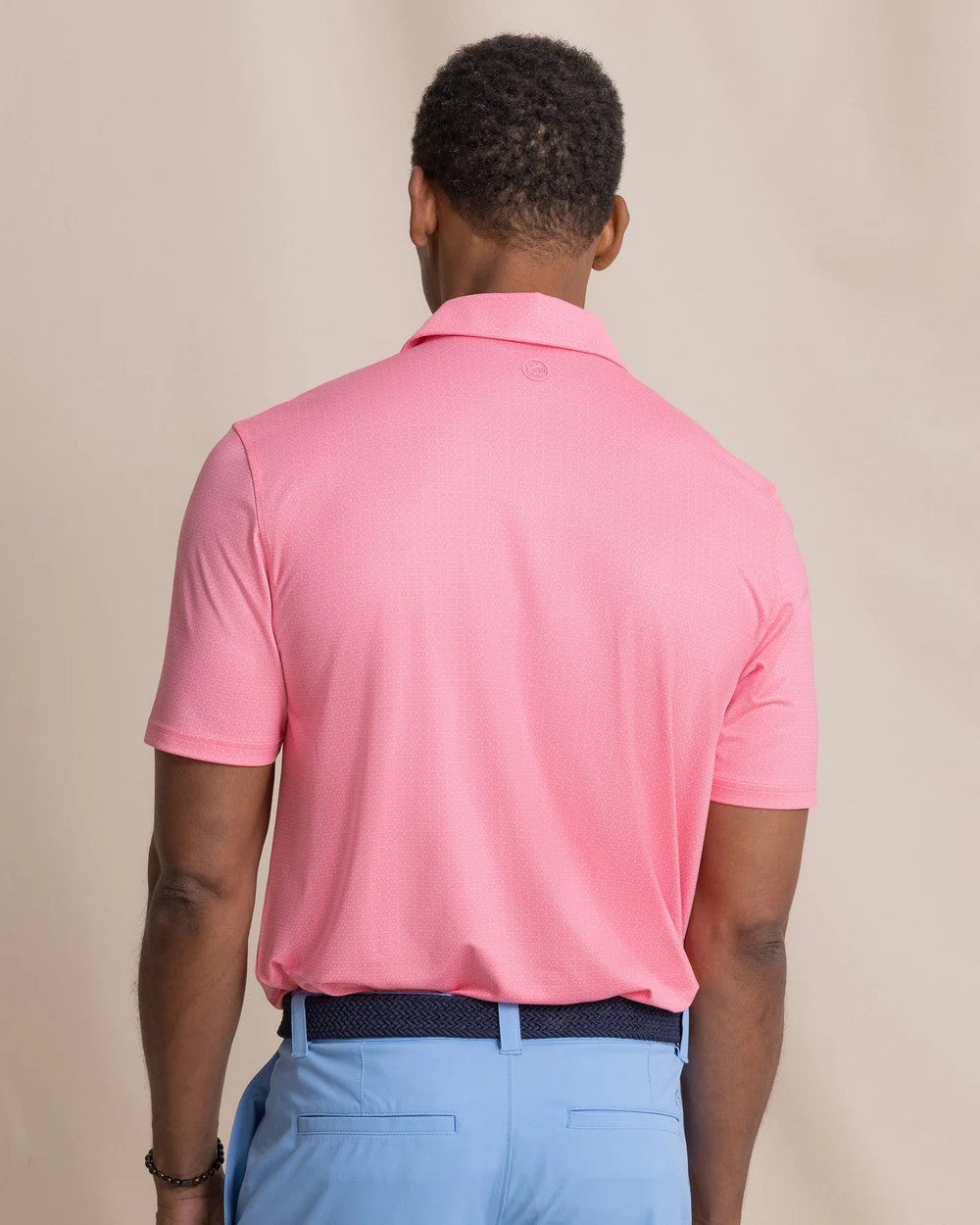 Southern Tide Men's Driver Seaside Geo Printed Polo - Sea Pink