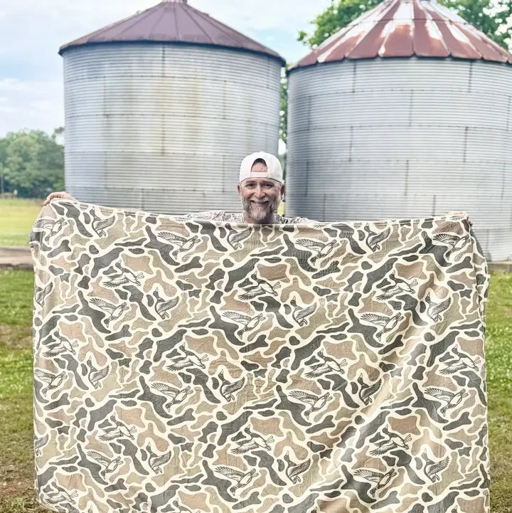 Happy By Rachel Camo Duck Blanket