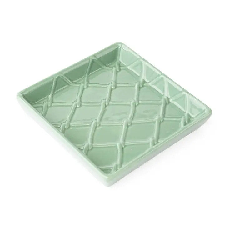 8 Oak Lane Green Textured Beverage Napkin Tray