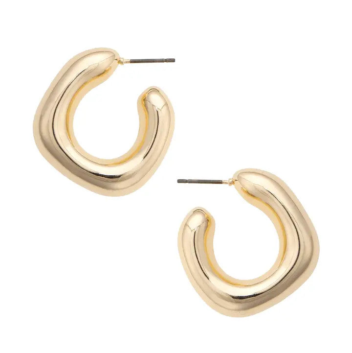 Alice Hoop Earrings - Shiny Gold