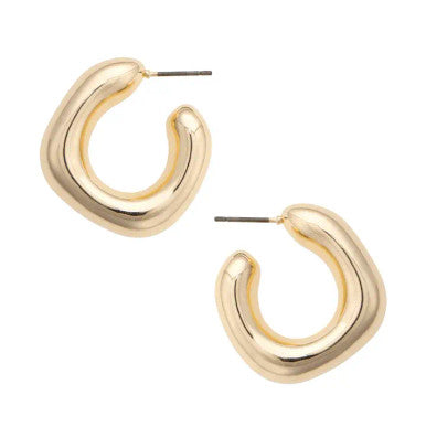 Alice Hoop Earrings - Shiny Gold