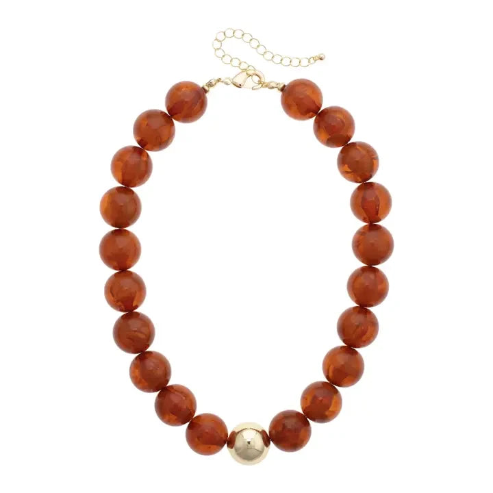 Canvas Marjorie Fall Beaded Necklace - Amber