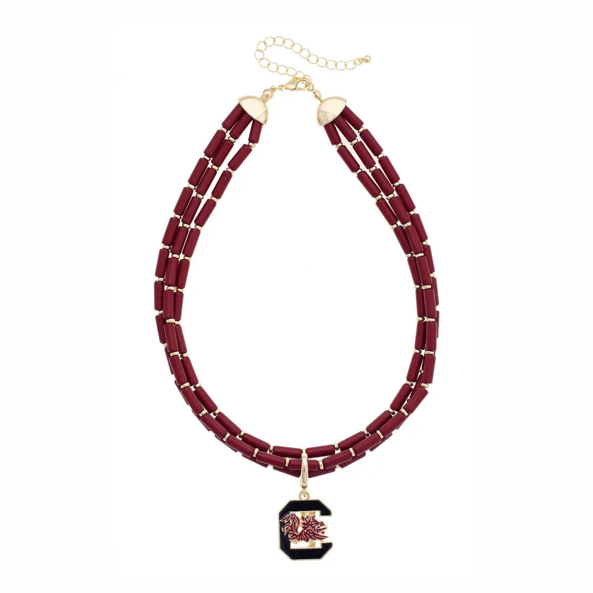 Canvas South Carolina Gamecocks Multi-Strand Beaded Necklace