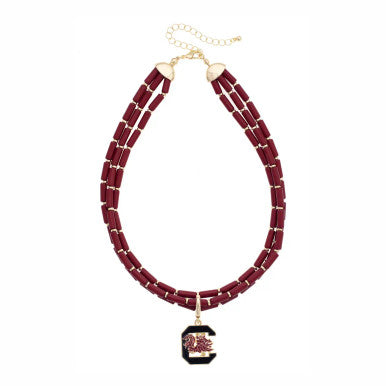 Canvas South Carolina Gamecocks Multi-Strand Beaded Necklace