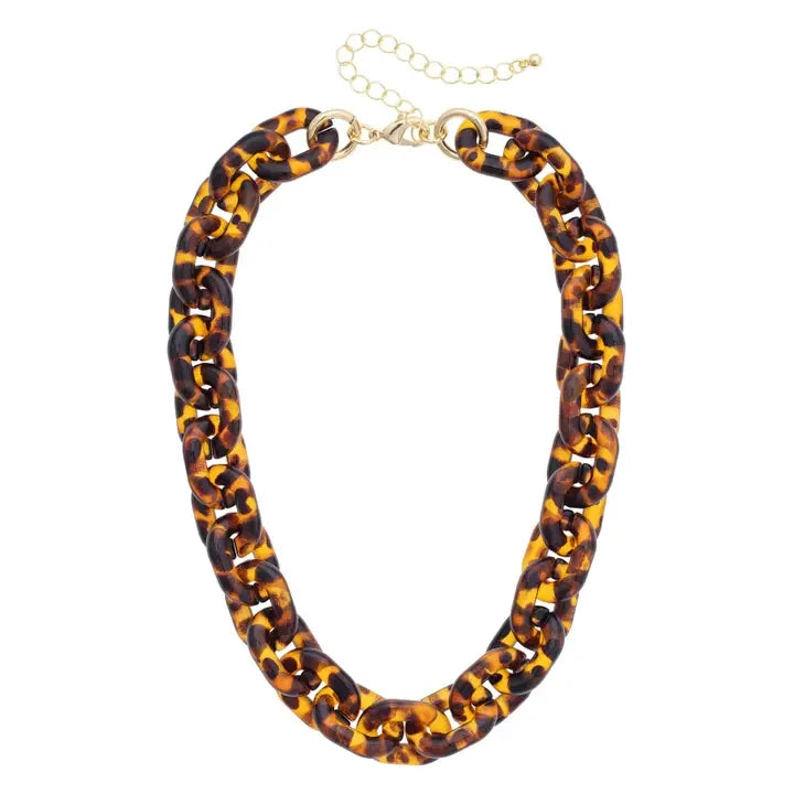 Canvas Lee Chunky Linked Necklace - Tortoise