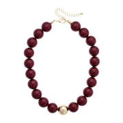 Canvas Marjorie Game Day Beaded Necklace - Maroon