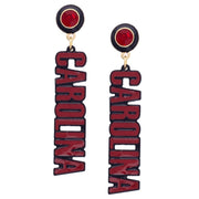 Canvas South Caroline Gamecocks Resin Block Letter Earrings