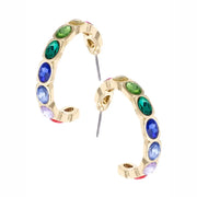 Canvas Margeaux Rainbow Baguette Hoop Earrings