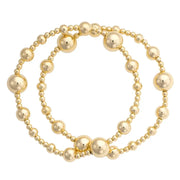 Canvas Marissa Ball Bead Bracelet Set of 2 - Shiny Gold