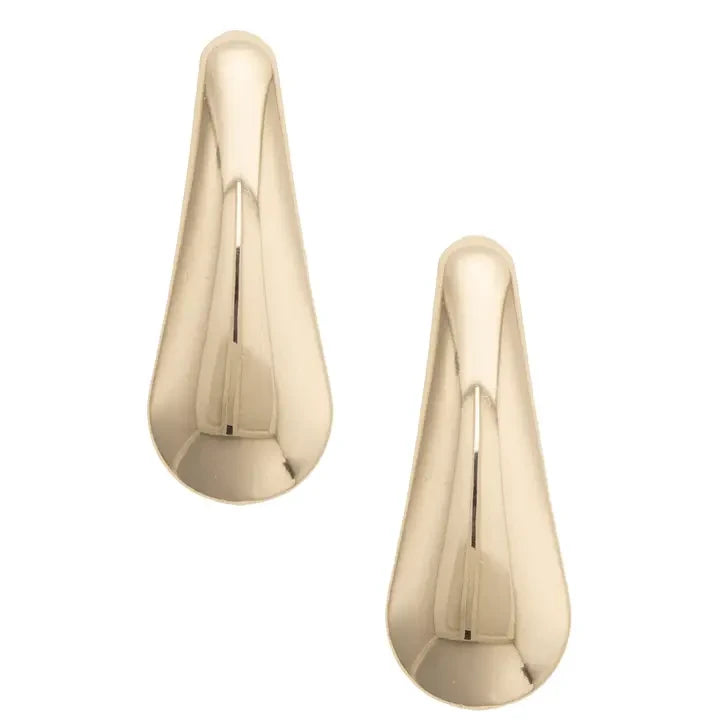 Canvas Diana Sculpted Statement Earrings - Shiny Gold