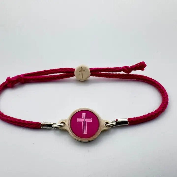 Tap To Pray - Survivor Series Handmade Bracelet - Dragonfruit + Cross