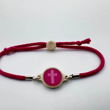 Tap To Pray - Survivor Series Handmade Bracelet - Dragonfruit + Cross