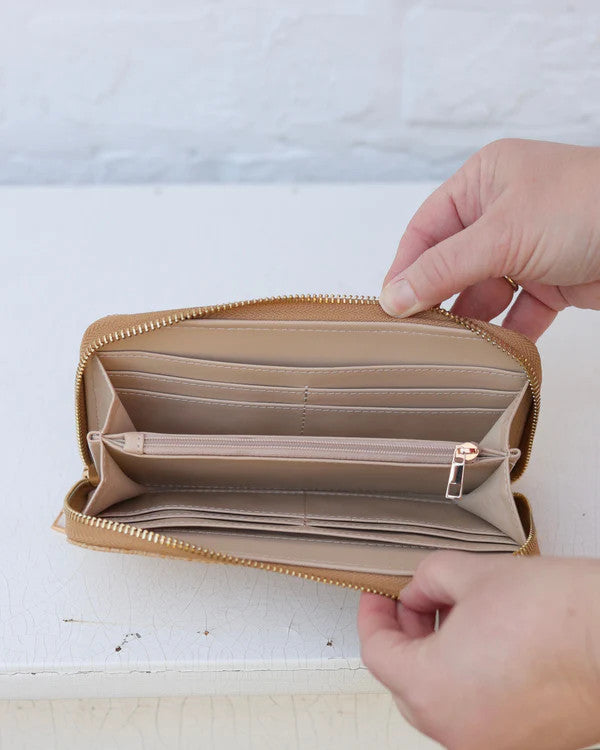 Caroline Hill Penelope Wallet - Woven Almond