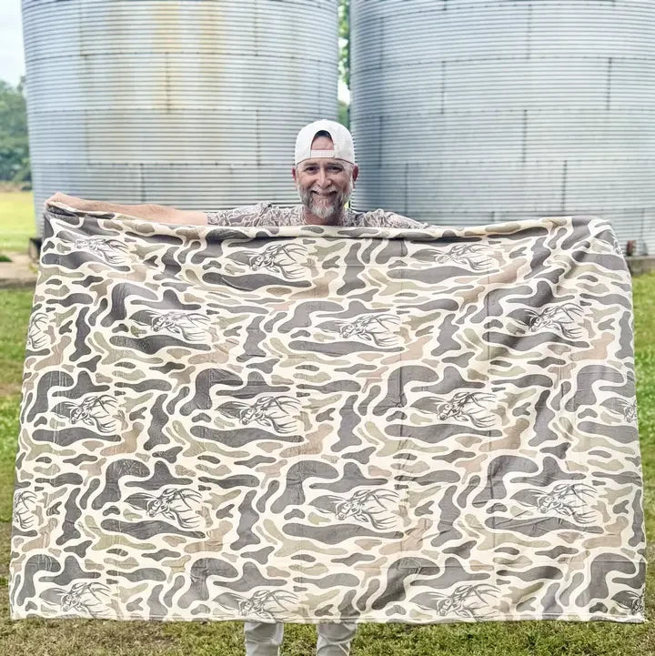 Happy By Rachel Camo Deer Blanket
