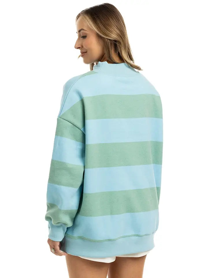 Katydid Women's Striped Mockneck Sweatshirt