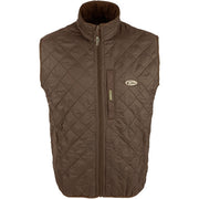 Drake Delta Quilted Fleece Lined Vest - Dark Earth