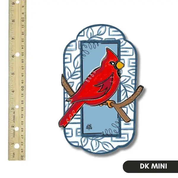 DK Designs Blue and White Cardinal Mini