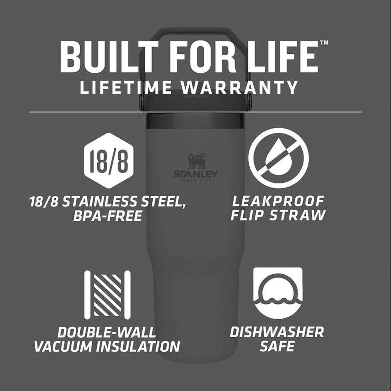Stanley The IceFlow 30 oz Polar BPA Free Double-wall vacuum insulation Insulated Straw Tumbler