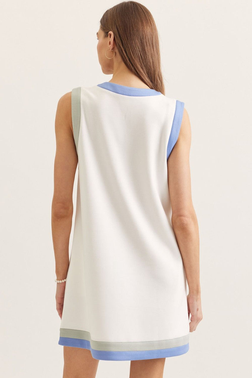 Entro Women's Off-White Sleeveless V-Neck Mini Dress