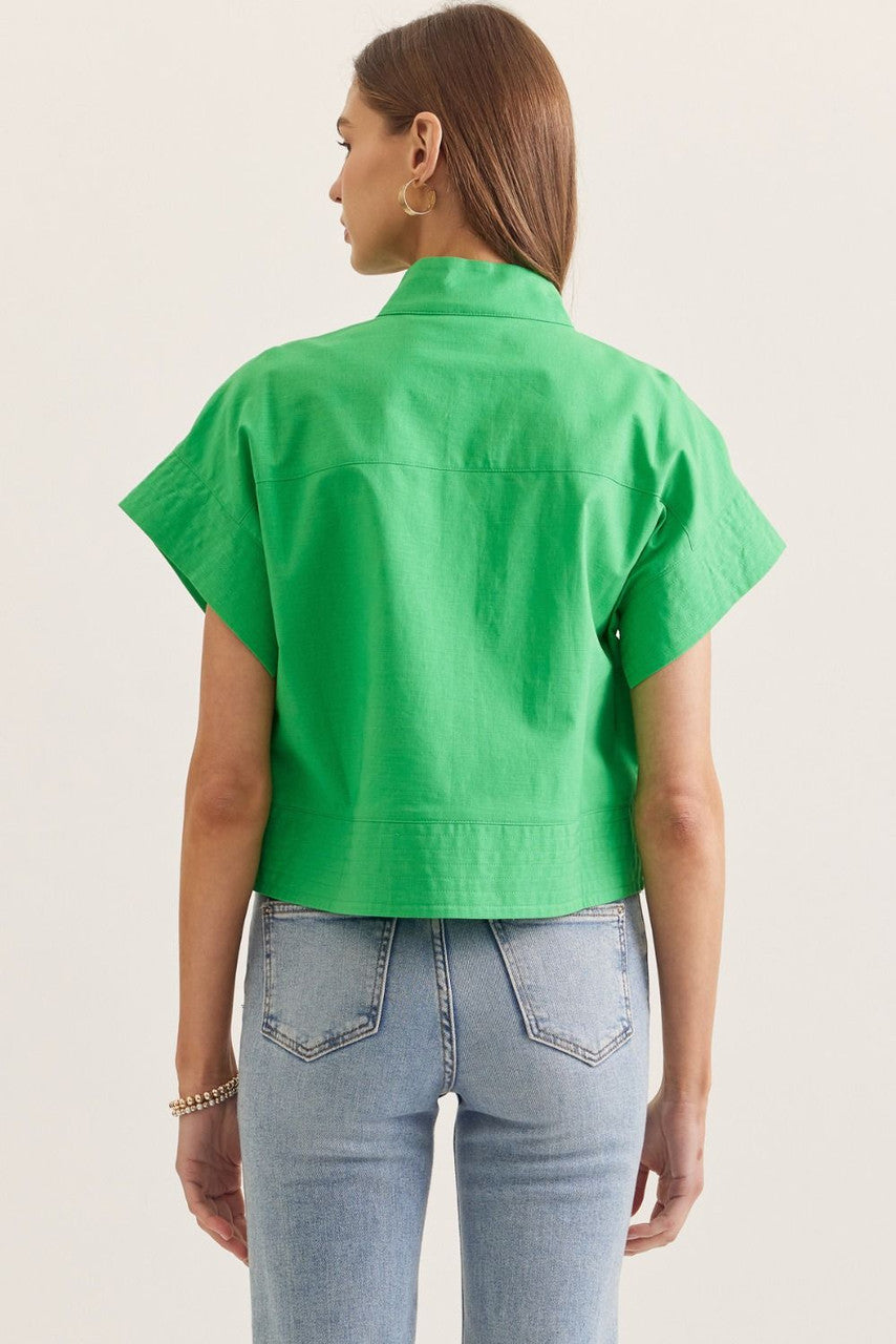 Entro Women's Green Short Sleeve Top