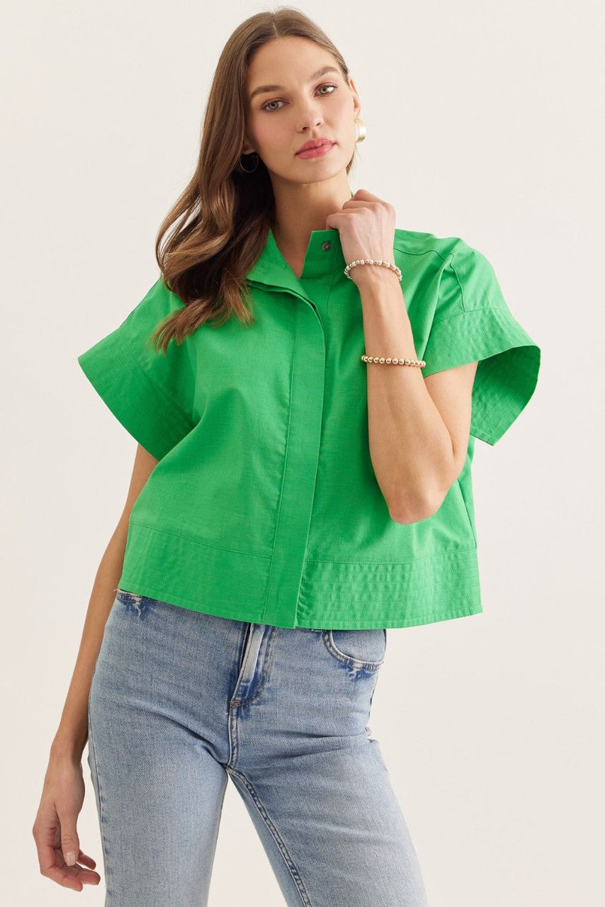 Entro Women's Green Short Sleeve Top