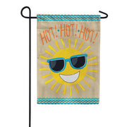 Evergreen HOT HOT HOT Sunshine Burlap Garden Flag