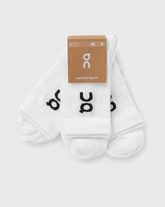 On Cloud Running Logo High 3P Socks - White
