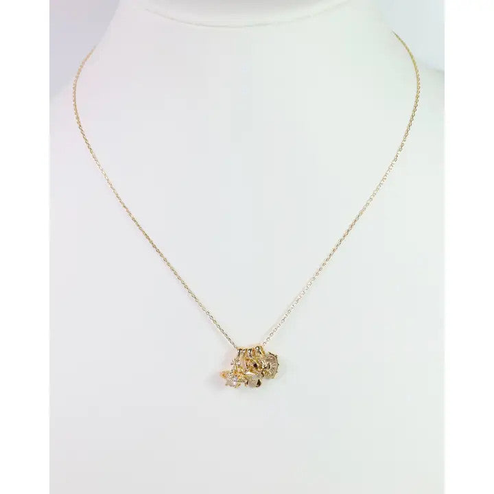 Caroline Hill Star and Heart Charm Necklace Set Gold
