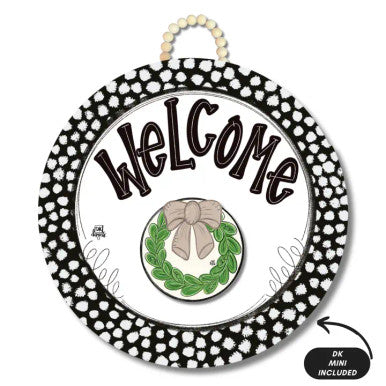 DK Designs Black and White Dot Door Hanger w/ Room For Mini