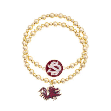 Canvas South Carolina Gamecocks Ball Bead Bracelet
