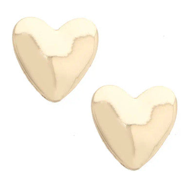 Canvas Caroline Heart Stud Earrings - Shiny Gold