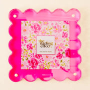 The Darling Effect Square Scalloped Acrylic Frame-Hot Pink