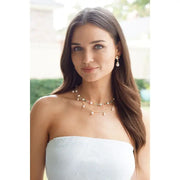 Canvas Lane Pearl Cord Drip Necklace - Shiny Gold