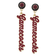 Canvas South Carolina Gamecocks Autograph Enamel Earrings in Garnet