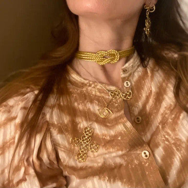 The Heart Knot Double Love Knot - Gold