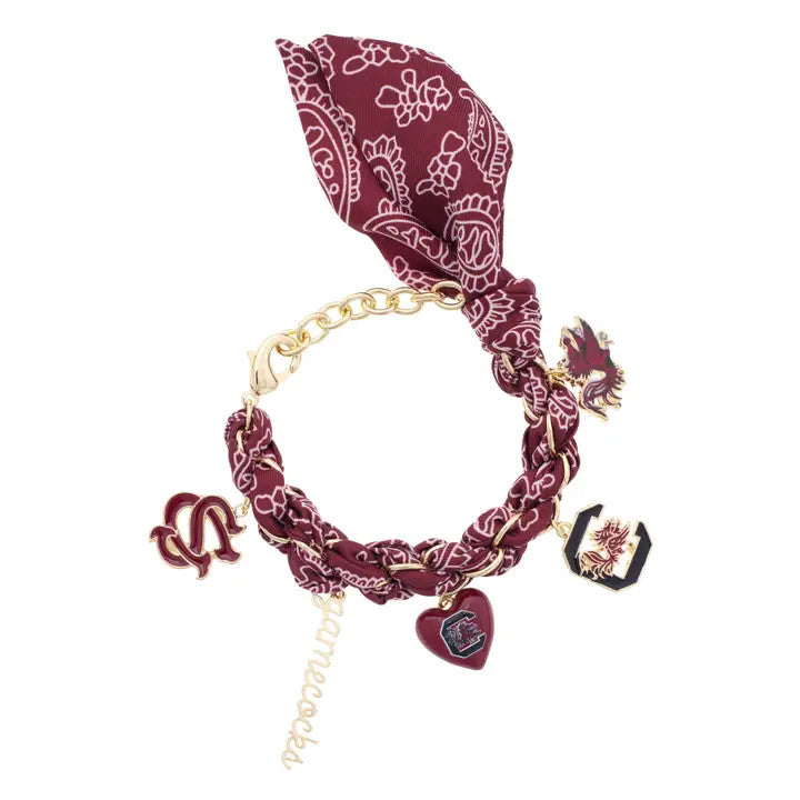 Canvas South Carolina Gamecocks Bandana Charm Bracelet