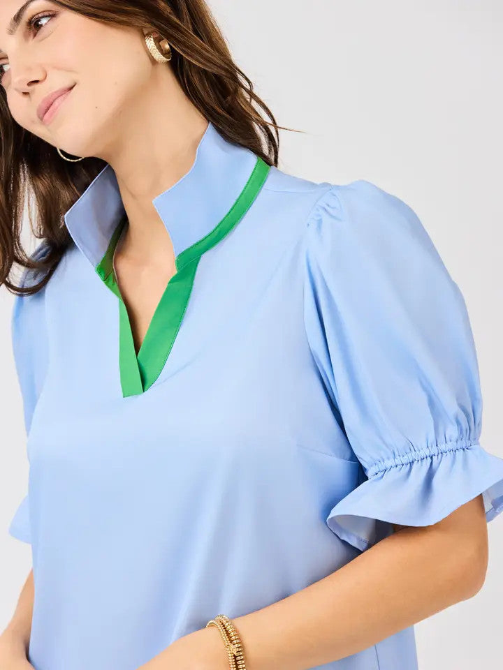 Mary Square Women's Jessica Top - Light Blue