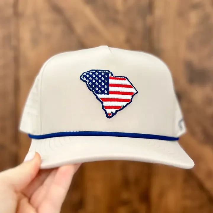 Happy By Rachel American Flag South Carolina Hat - Khaki